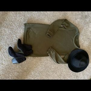Long sleeve Olive green dress